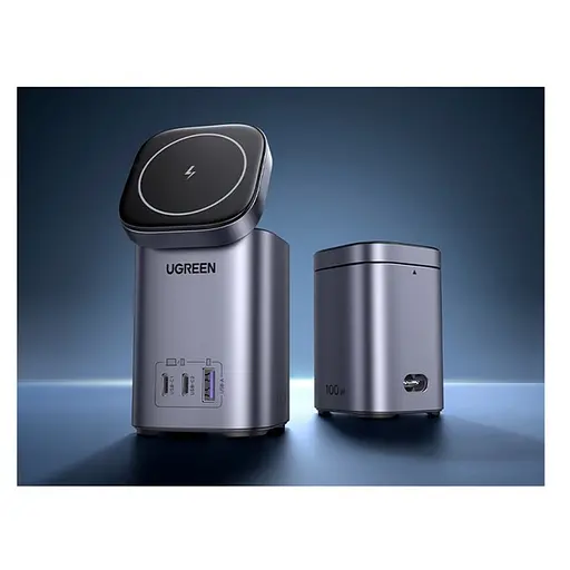 Адаптер живлення - зарядний пристрій Ugreen CD342 100 W 2-in-1 GaN Charging Station (15076) - фото 2