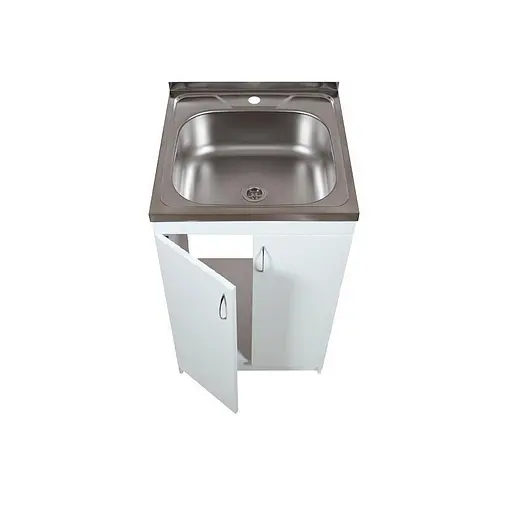 Кухонна тумба з накладною мийкою в комплекті ЛДСП 50х50х83 см Біла (52866-0112) - фото 5