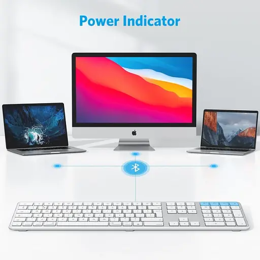 Беспроводная клавиатура OMOTON KB515 Серебристая - фото 3