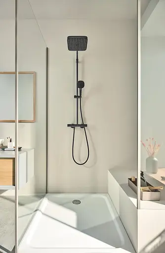 Душова система з термостатом для настінного монтажу Grohe Tempesta System 250 Cube 266892431, Чорний матовий - фото 5