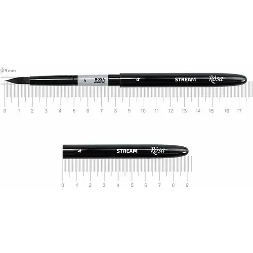 Пензель синтетика кругла TRAVEL BRUSH STREAM 158 № 4 коротка ручка Rosa