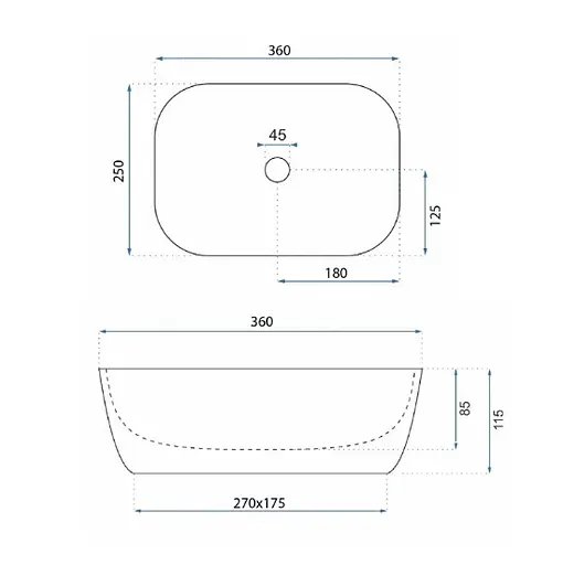 Умивальник Rea Belinda mini stone matt накладний REA-U3321, Сірий - фото 5