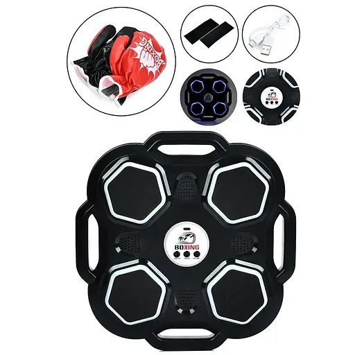 Боксерський тренажер, 4 цілі, 30x30x4 см, Bluetooth, музика, USB, MS4650 (В асортименті)