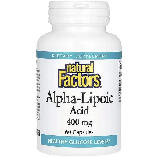 Альфа-липоевая кислота Natural Factors Alpha-Lipoic Acid 400 mg, 60 капсул для антиоксидантной защиты