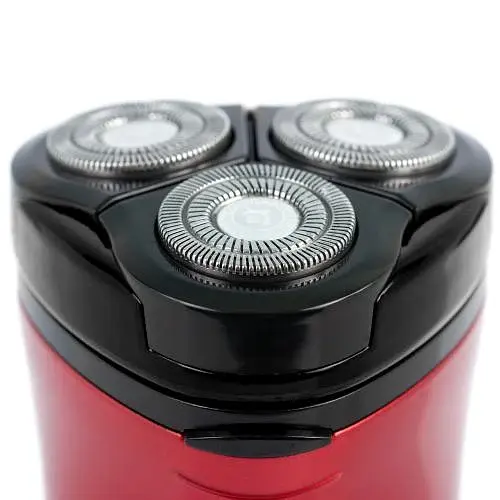 Электробритва Новый Харьков НХ-8507 Лидер-Q Red, 6W, роторная, сухое бритье, 3 головки для бритья, двойные лезвия, плавающая конструкция ножей, повторение контуров лица, питание аккумуляторный Li-ion, триммер для висков - фото 2