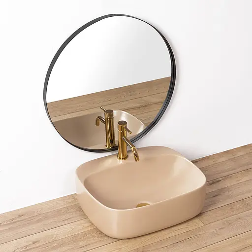 Умивальник Rea Luiza 50 beige mat накладний REA-U9609 - фото 2
