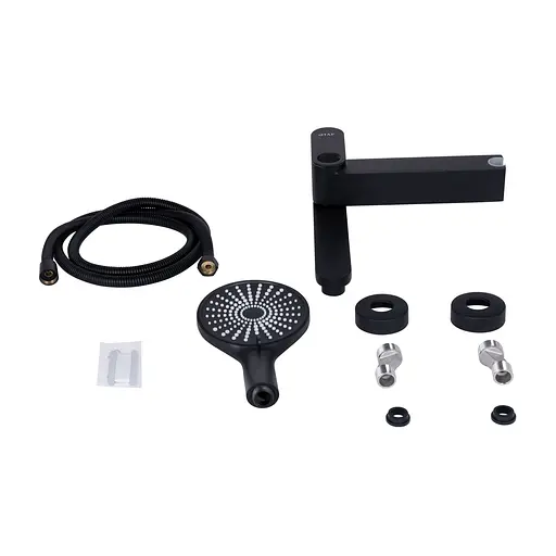 Смеситель для ванны Qtap Jay с поворотным изливом (c душевым гарнитуром) QTJAY260BLM45548 Black matt Черный матовый - фото 8