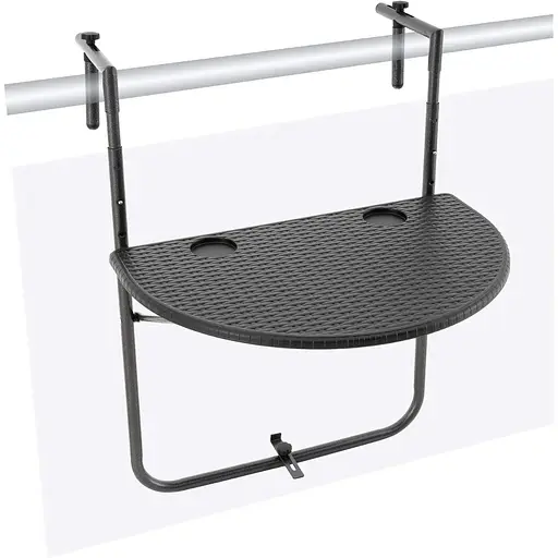 Підвісний столик Chomik Garden Line Mono балконний чорний - фото 5