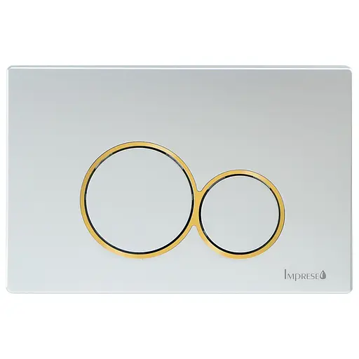 Клавіша змиву Imprese i-Frame матовий хром, вставка золото, пластик i7117PS, Хром матовый - фото 1