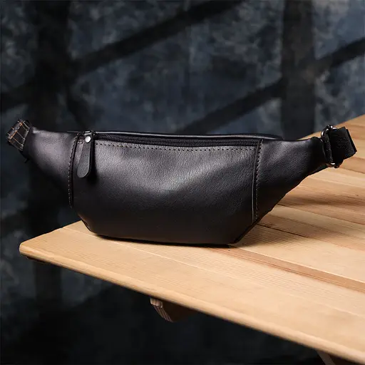 Чоловіча сумка-бананка з натуральної гладкої шкіри SHVIGEL 34х12х4 см sum0027456 - фото 9