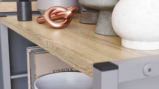 Этажерка 3/60 Ferrum-decor Серии Коннект 73x60x28 серый ДСП Дуб Сонома 16мм (FRD-104269) - фото 2