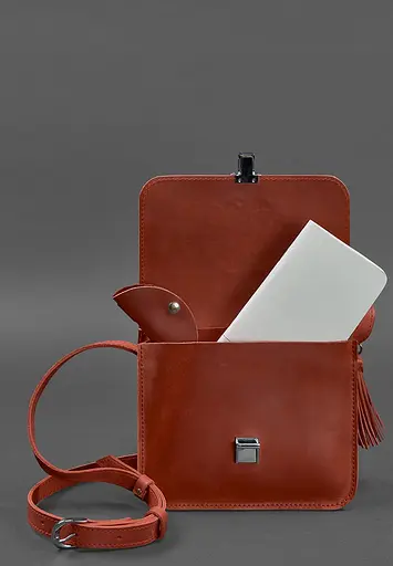 Кожаная женская бохо-сумка Лилу Коралова - фото 3