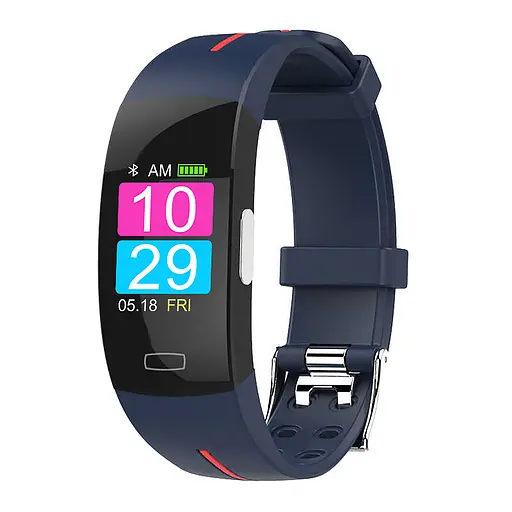 Розумний фітнес-браслет Jiks Fit з тонометром та виміром ЕКГ (Синьо-червоний) - фото 1