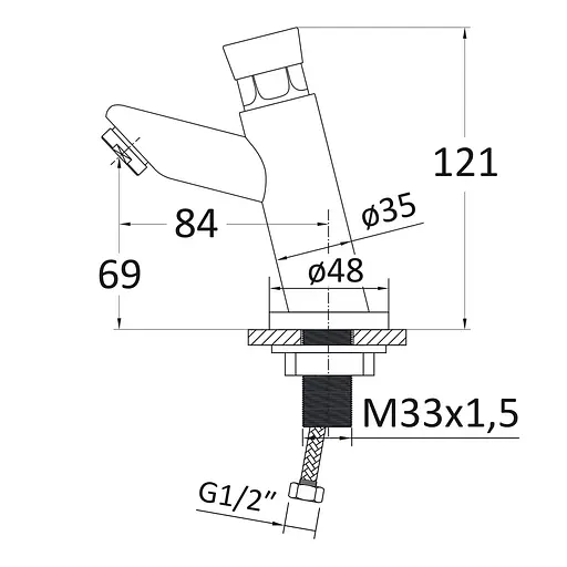 Кран-дозатор для умивальника RJ Push хром RBZ233-1 Хром - фото 2