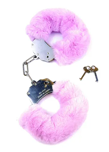 Наручники з хутром Fetish Boss Series Furry Cuffs фіолетові - фото 2