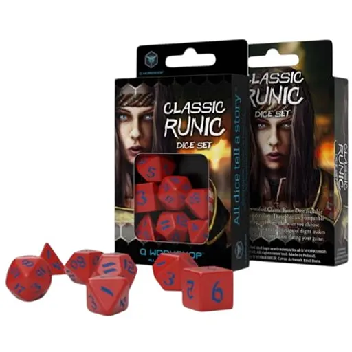 Набір кубиків Classic Runic Red & blue Dice Set , 7 шт. (SCLR2A) - фото 1