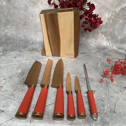 Набор ножей Edenberg 7 предметов красный (EB-11029) - фото 2