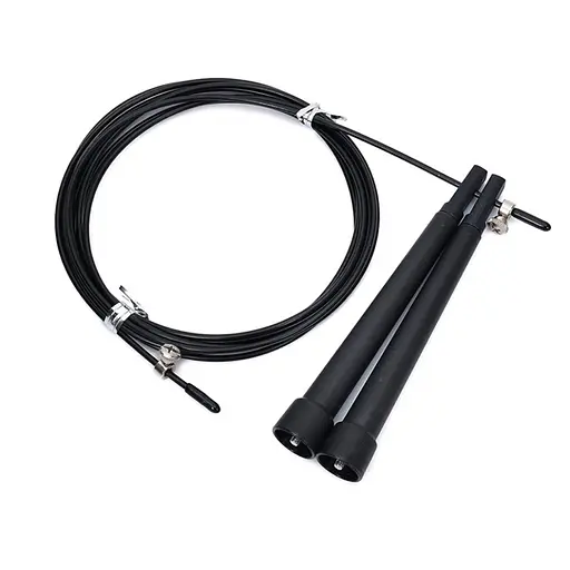 Скакалка скоростная MS 3765(Black) 290 см, ручка пластик, веревка резина+металл