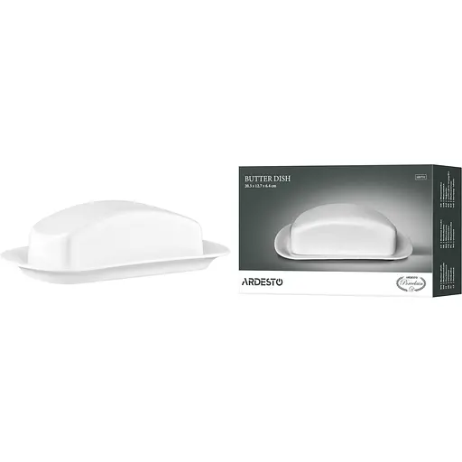 Маслянка Ardesto порцеляна 20.3х12.7х6.4 см біла (AR3751) - фото 6