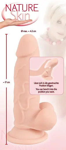 Фалоімітатор Orion Nature Skin Small Bendable 17 см тілесний - фото 9
