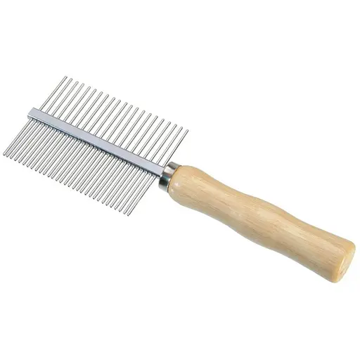 Гребінець Camon подвійний з 52 зубцями та дерев'яною ручкою 17.5 см