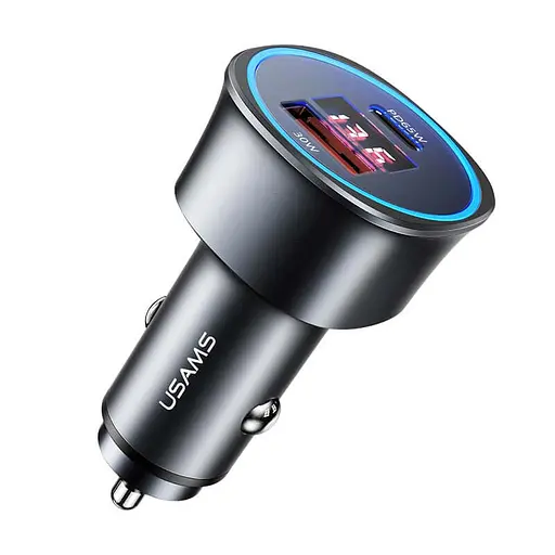 Адаптер автомобильный USAMS 95w Dual Ports Fast Car Charger US-CC146 C26 2 выхода - фото 2