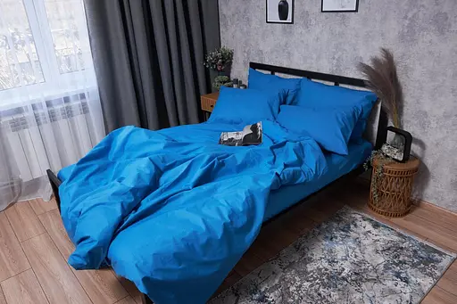 Комплект постельного белья Moon&Star Бязь Gold Люкс Sapphire King Size 220x240 наволочки 4х50х70 - фото 5