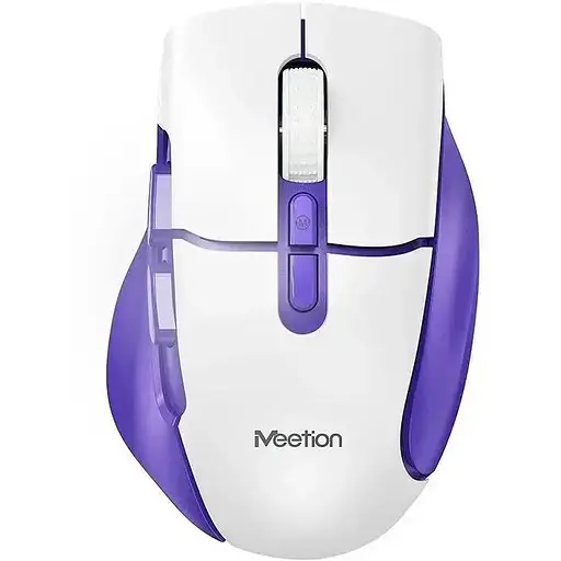 Комп'ютерна миша BTM001 RGB підсвічування 2400 DPI 7 кнопок USB 2.4G бездротова ігрова White-purple - фото 2