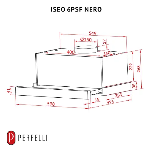 Вытяжка телескопическая PERFELLI ISEO 6PSF NERO - фото 12
