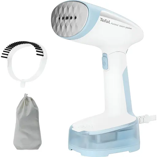 Компактный отпариватель Tefal Access Steam Pocket бело-голубой 1300 Вт (DT3041E1) - фото 1