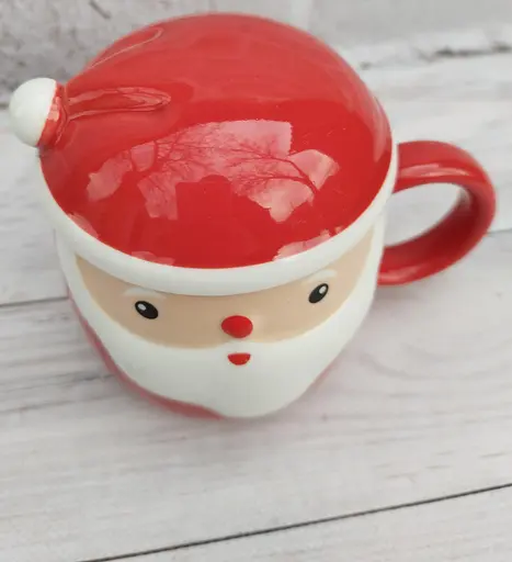 Кружка новогодняя Olens O8030-218 Морозко с керамической крышкой 360 мл Красная - фото 3