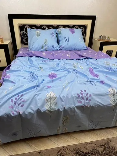 Постільна білизна бавовняна Люпін Півтораспальна 150 x 220 Бязь Фіолетова 50 х 70