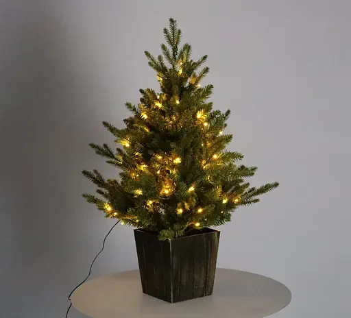 Елка искусственная Chomik с 90 теплыми LED-лампами в горшке 90 см (UMI9087) - фото 5