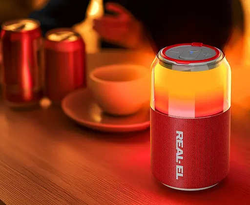 Портативна колонка Real-El RX705 5W Bluetooth TWS, RGB, Red - фото 9