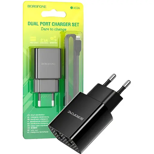 Зарядний пристрій Borofone BA53A 2 x USB 2.1 A Lightning