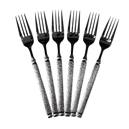 Набор столовых вилок Yiwu 6 штук из нержавеющей стали 21 см вилки кухонные столовые сервировочные приборы HP-16978-11 - фото 1
