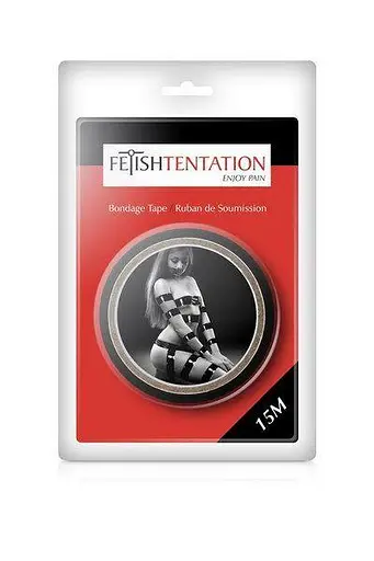 Скотч для бондажа Fetish Tentation Black (15м), не липнет к коже и волоскам, только сам к себе - фото 3
