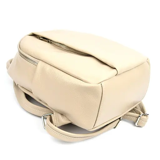 Кожаный женский рюкзак капучино VIRGINIA CONTI 23х30х10 см sum0028639 - фото 5