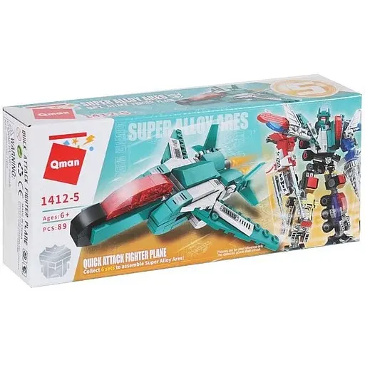 Детский конструктор Qman 1412 транспорт Fighter Plane - фото 1