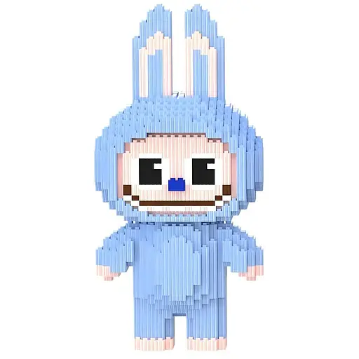 Дитячий конструктор Magic Blocks Зайчик Лабубу Блакитний на 3132 деталі (9184)