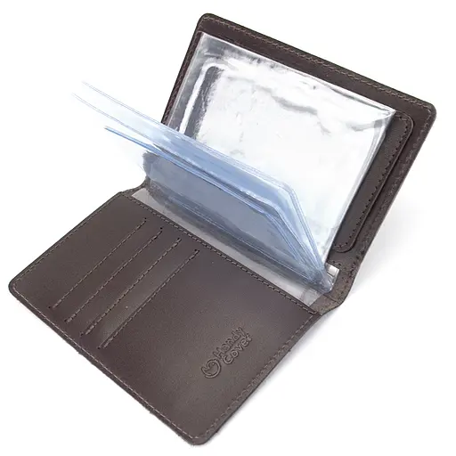 Обложка на права мужская кожаная HC-25 коричневая (на права старого образца) - фото 3