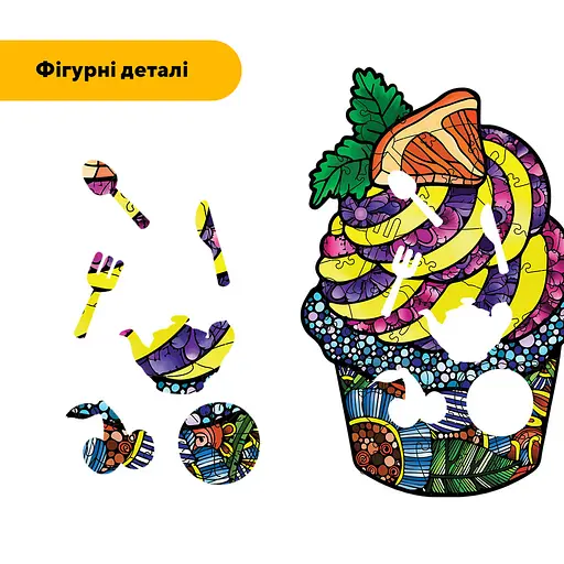 Пазл деревянный Аппетитный Кексик, А1, Картонная коробка 500+ элементов - фото 3