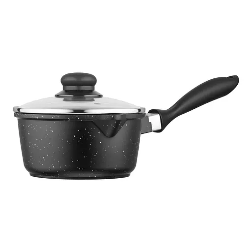 Ківш  Ardesto Gemini Anzio зі скляною кришкою 1.2 л 16 см алюміній чорний (AR2412GES) - фото 2