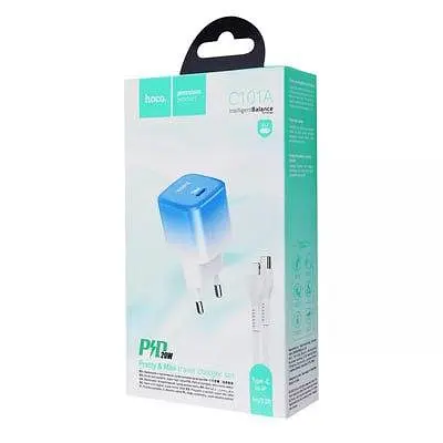 Комплект зарядный и кабель Hoco C101a 20w Pd + Кабель Type-C To Lightning - фото 5