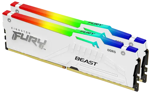 Оперативная память Kingston FURY 64GB (2x32GB) DDR5 6000MHz Beast RGB White (KF560C30BWAK2-64)