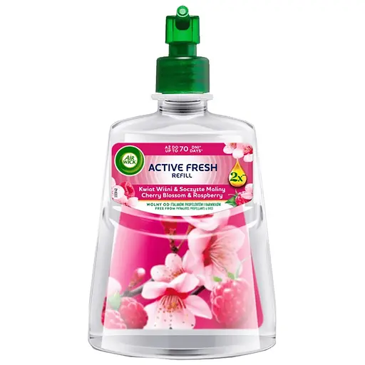 Освіжувач повітря автоматичний Air Wick Active Fresh Цвіт вишні та свіжість малини змінний флакон 228 мл