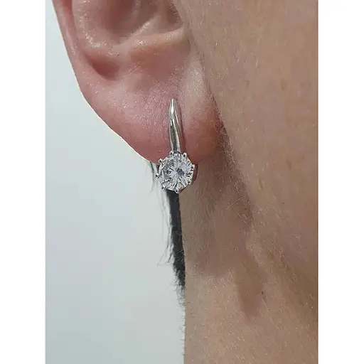 Серебряные серьги Агни ДЕЛЬТА с фианитами. 2818/9Р-CZ - фото 2