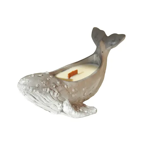 Ароматична свічка в гіпсовому кашпо "Кит" Spokiy SP2376 Сірий 100 г - фото 1