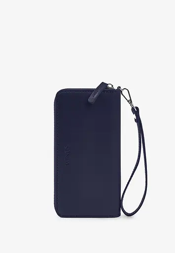 Кожаный портмоне на молнии Monik синий - фото 2