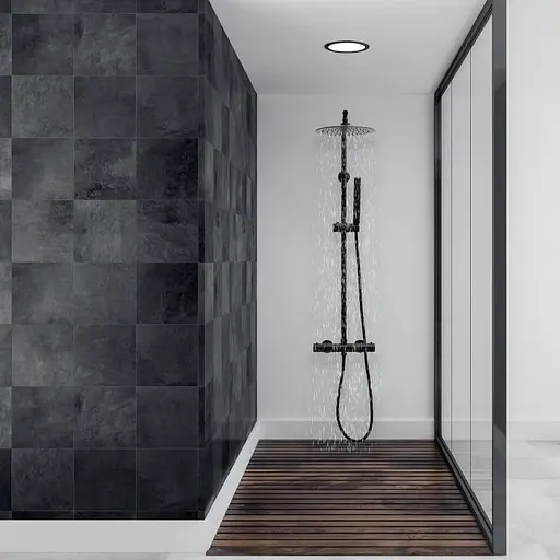 Душова система Yoka Ferra 25 Black з термостатом BP.FERRA-THERM-25-BLK, Чорний матовий - фото 2